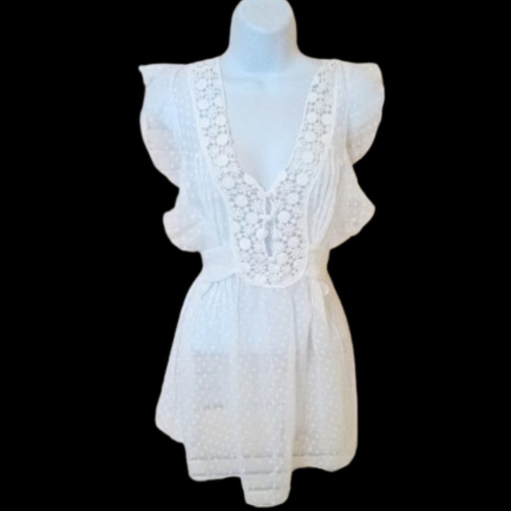 White Lacy Top Size Small NWT